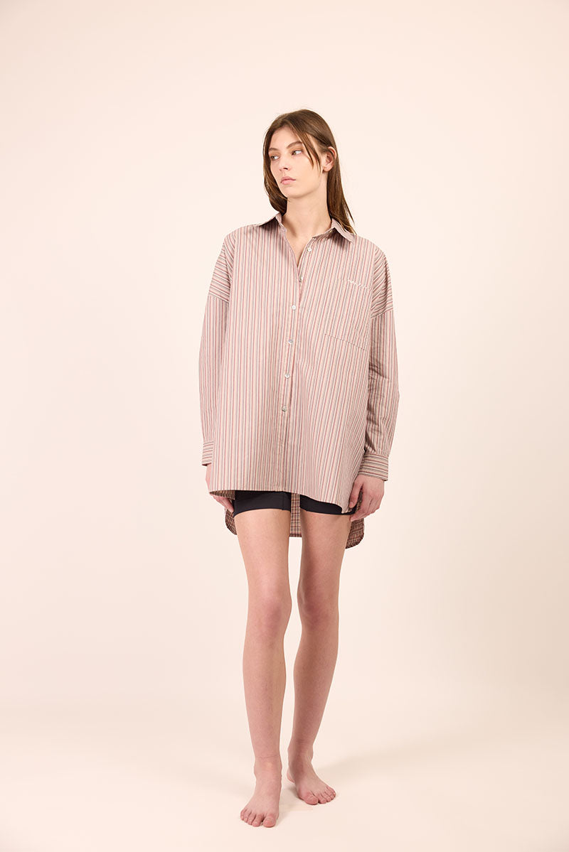 Bille Shirt - Red / Tan Stripe