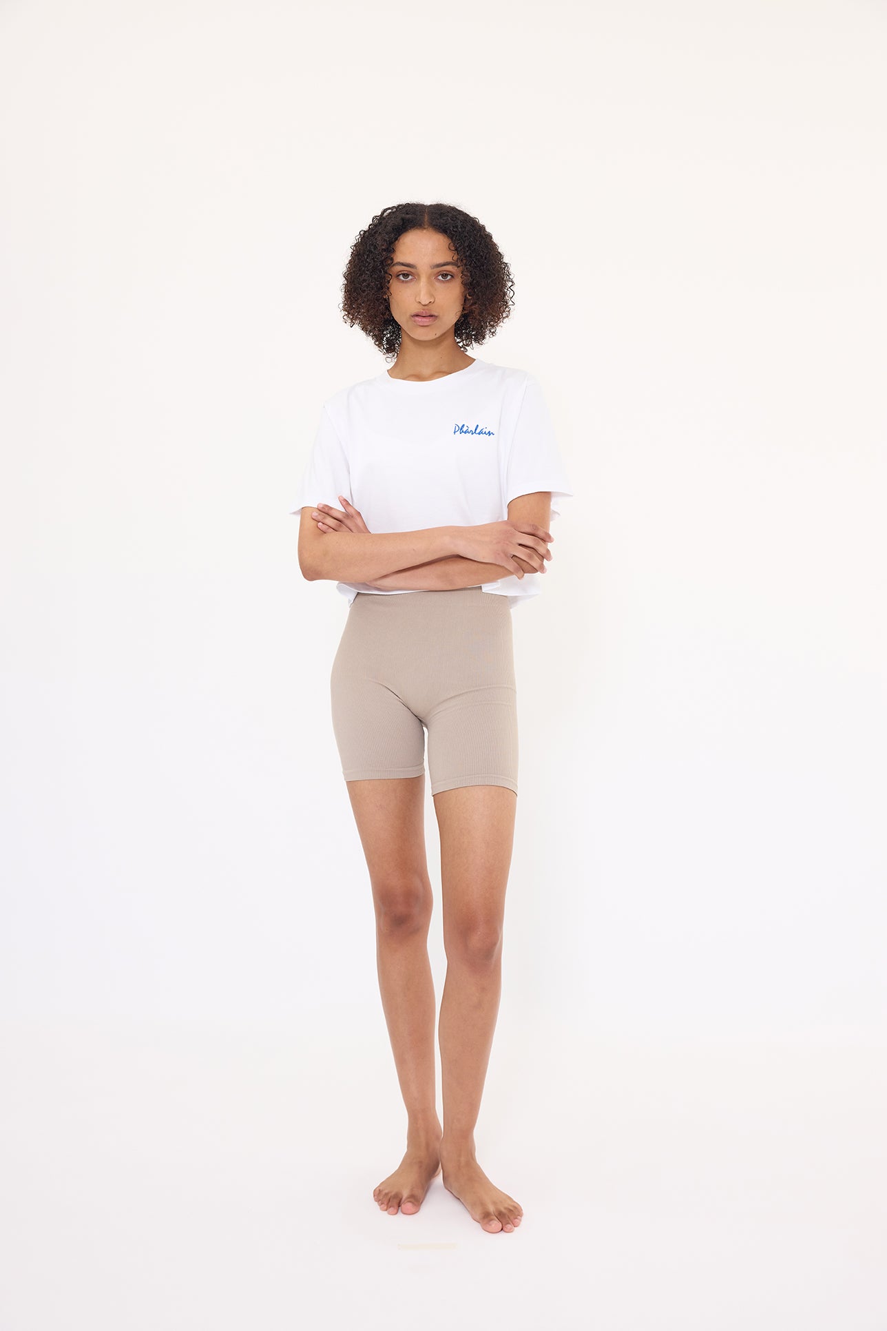 Script Crop Tee- White