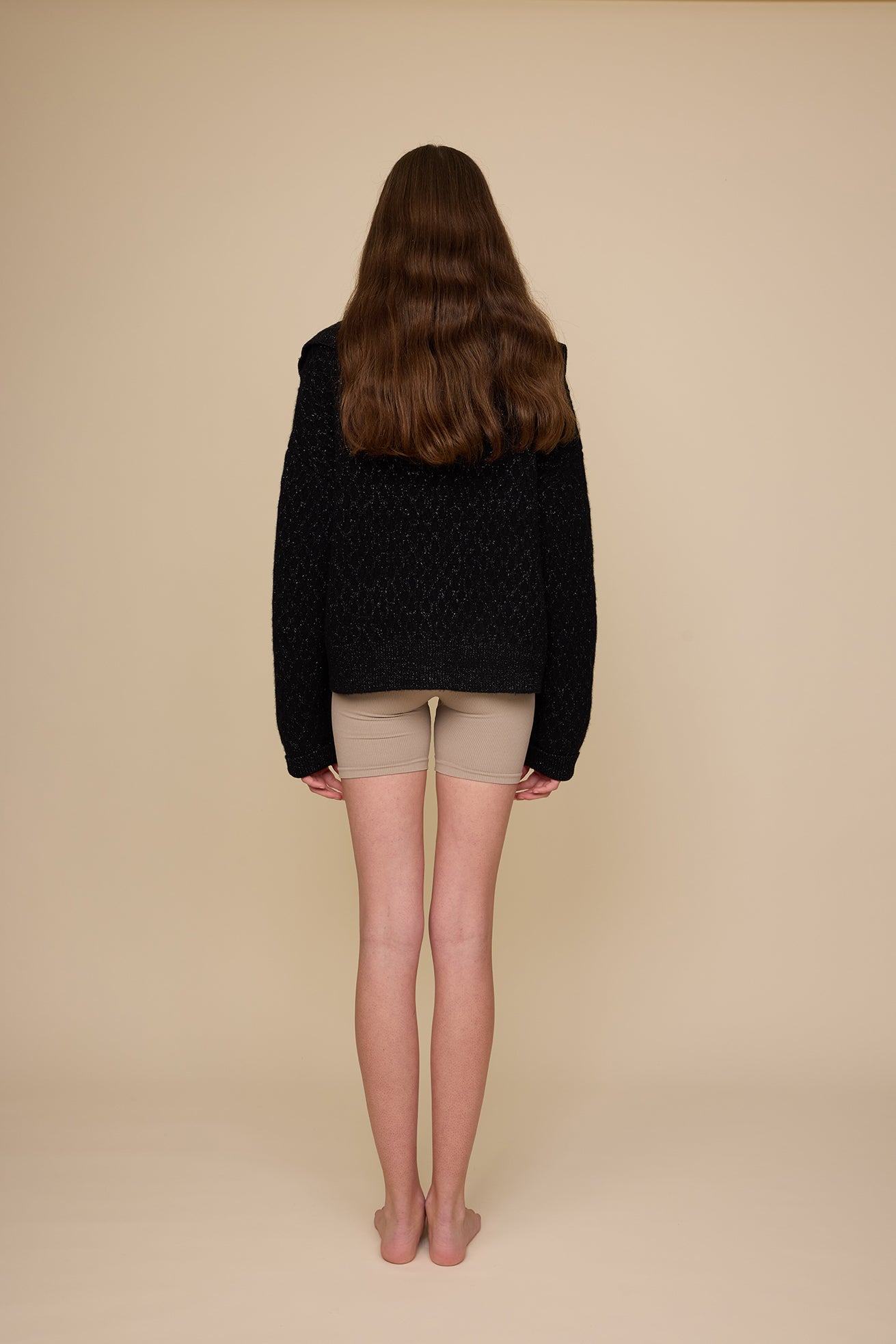 Ola Zip Sweater - Black Sparkle