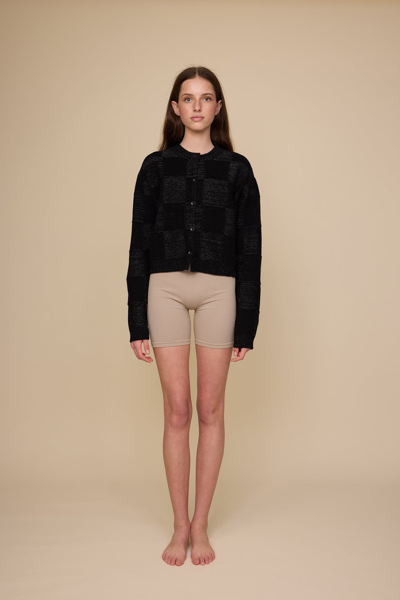 Squares Cardi - Black Sparkle