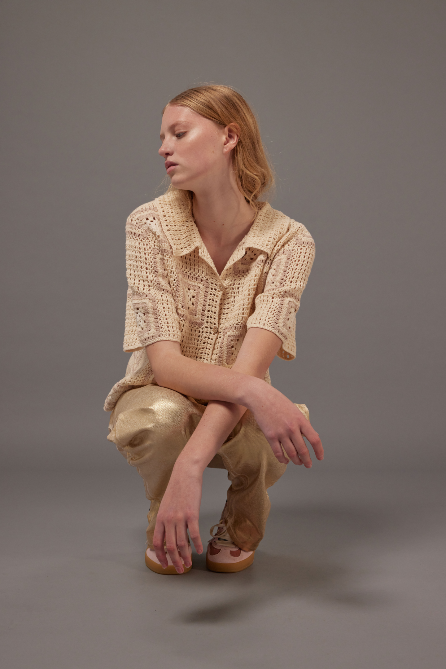 Hand-Crochet Shirt - Nudes