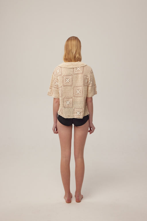 Hand-Crochet Shirt - Nudes