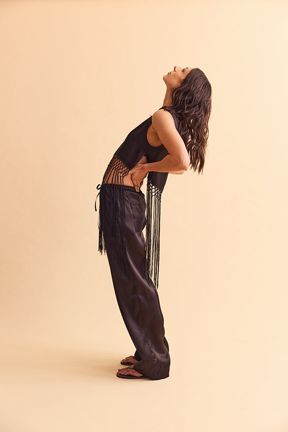 Partie Top  - Black silk