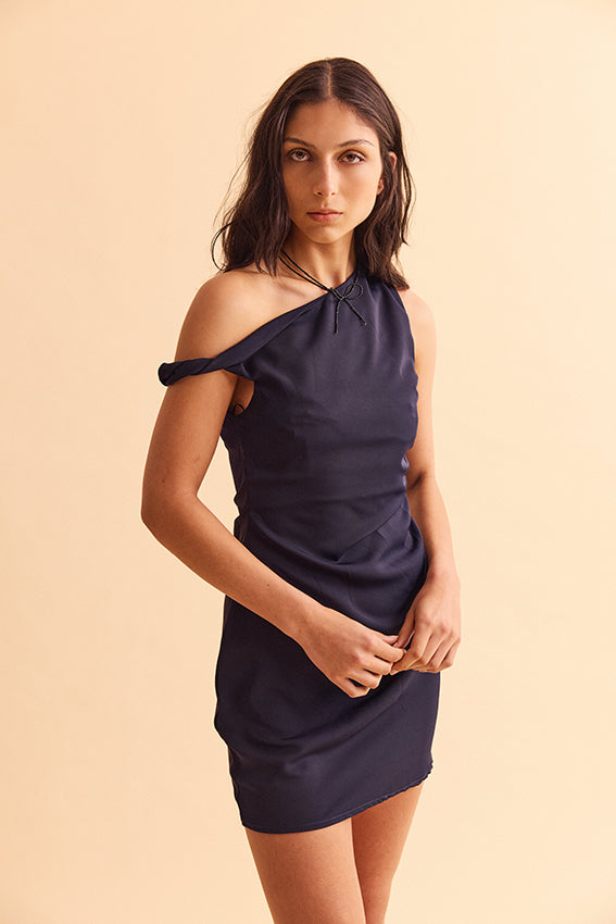 Twist Dress  - Navy blue