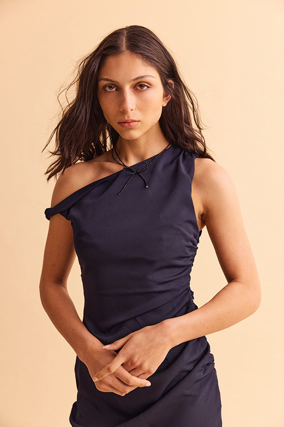 Twist Dress  - Navy blue