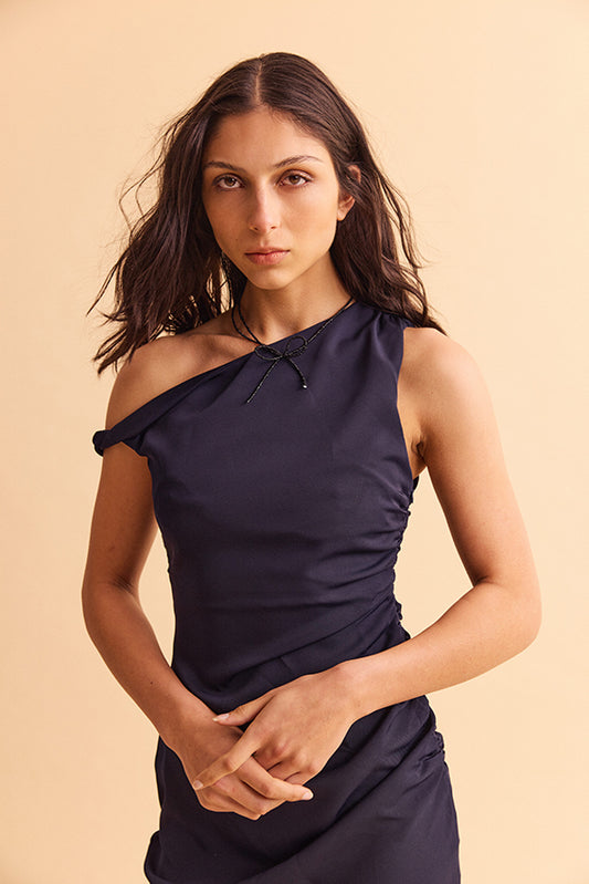 Twist Dress  - Navy blue