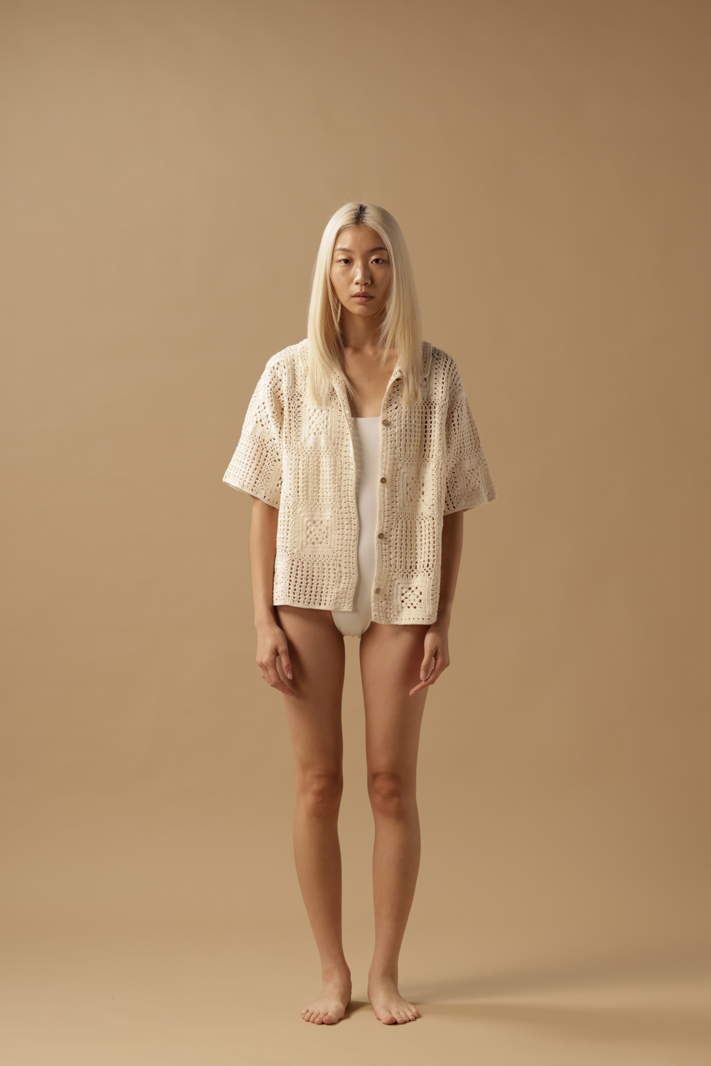 Hand-Crochet Shirt - Ivory