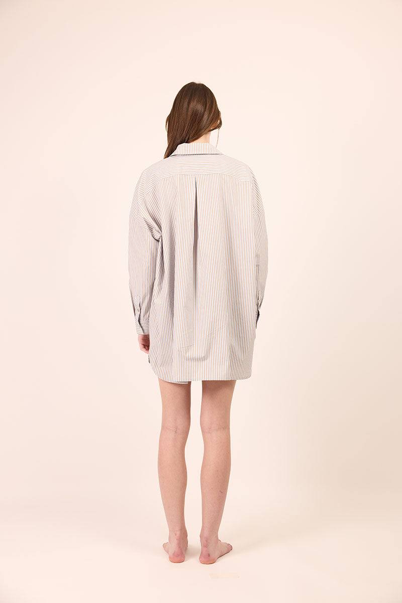 Bille Shirt - Blue / Tan Stripe