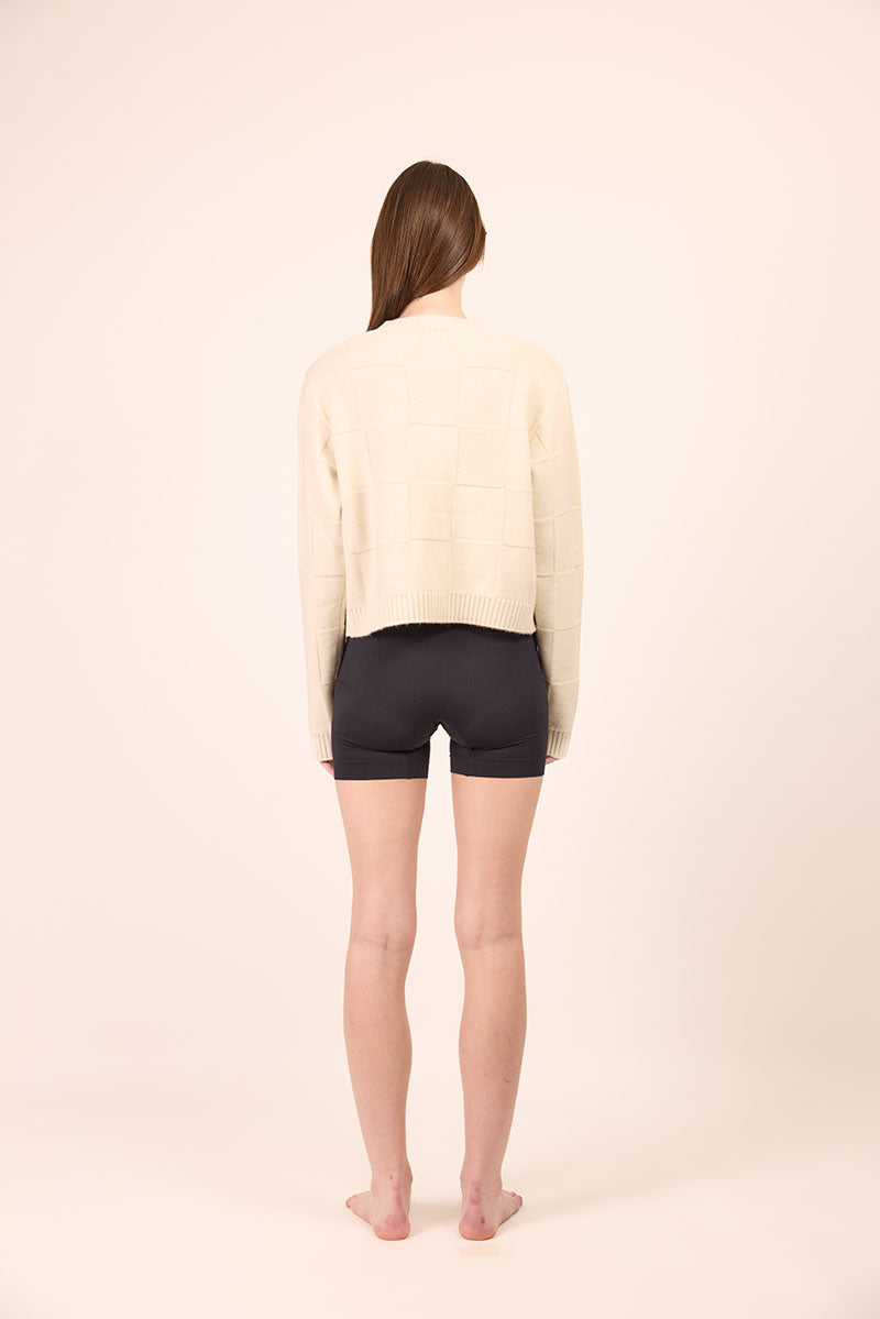 Squares Cardi - Cream Sparkle