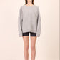 Pharlain Grey Marle Merino Wool Squares  Jumper with reversible knit squares and a silver lurex thread
