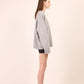 Pharlain Grey Marle Merino Wool Squares  Jumper with reversible knit squares and a silver lurex thread