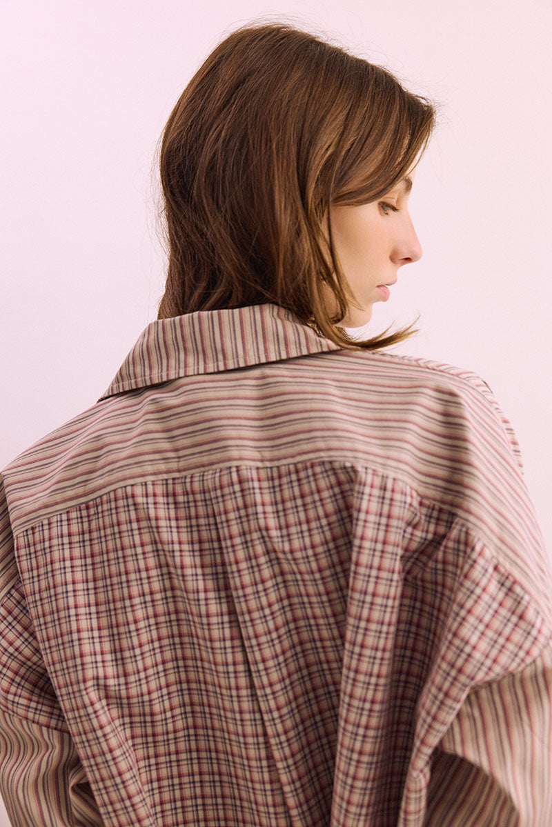 Bille Shirt - Red / Tan Stripe