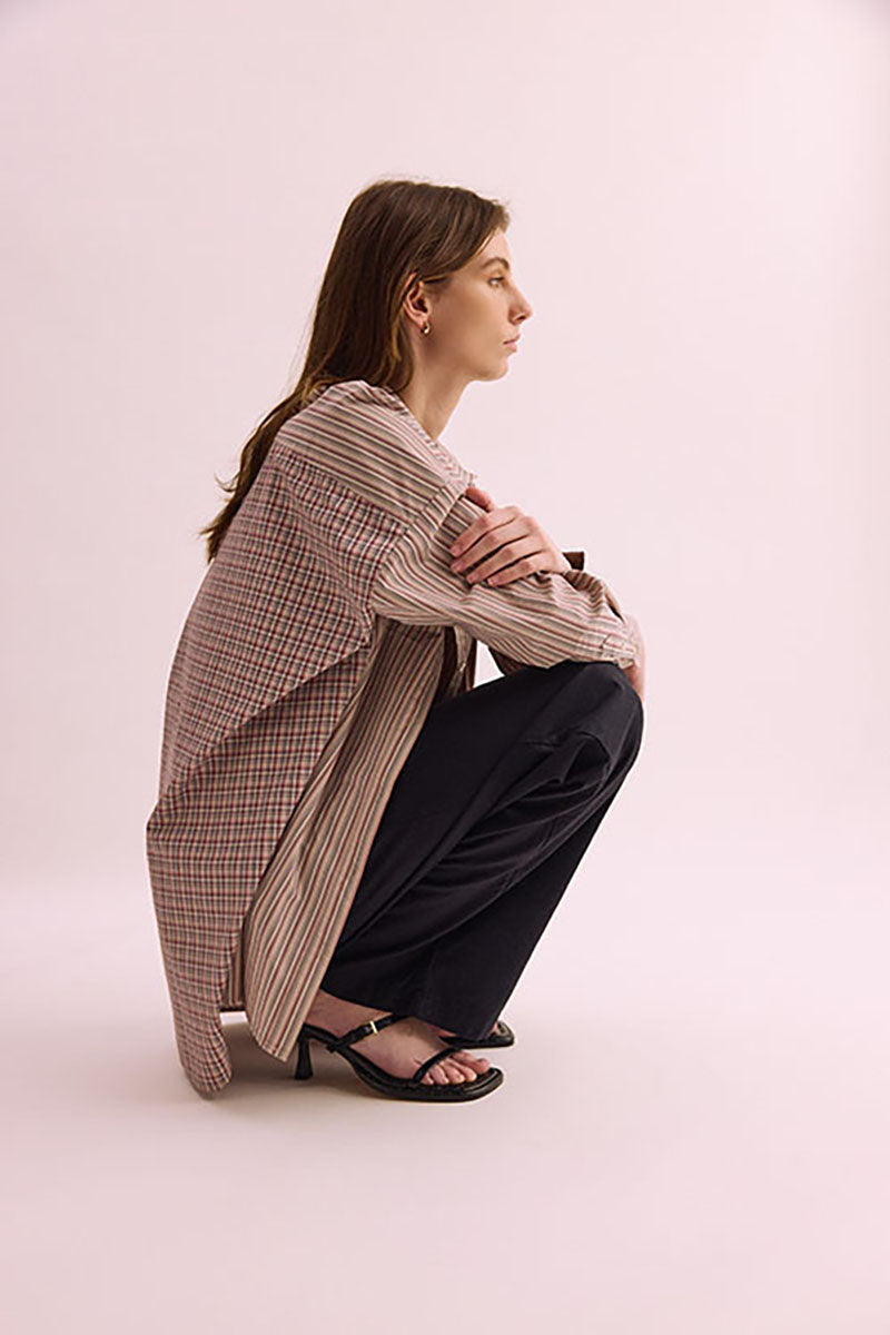 Bille Shirt - Red / Tan Stripe