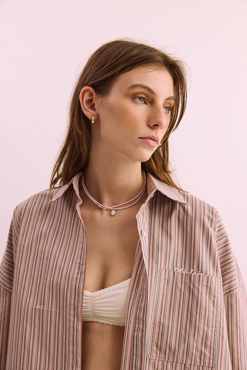 Bille Shirt - Red / Tan Stripe