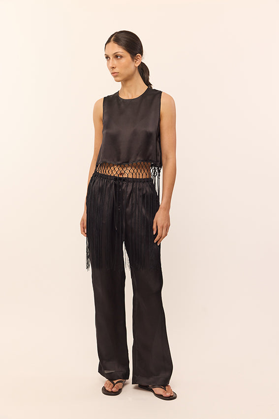 Partie Top  - Black silk