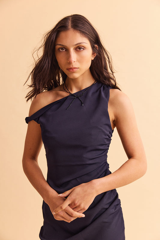 Twist Dress  - Navy blue