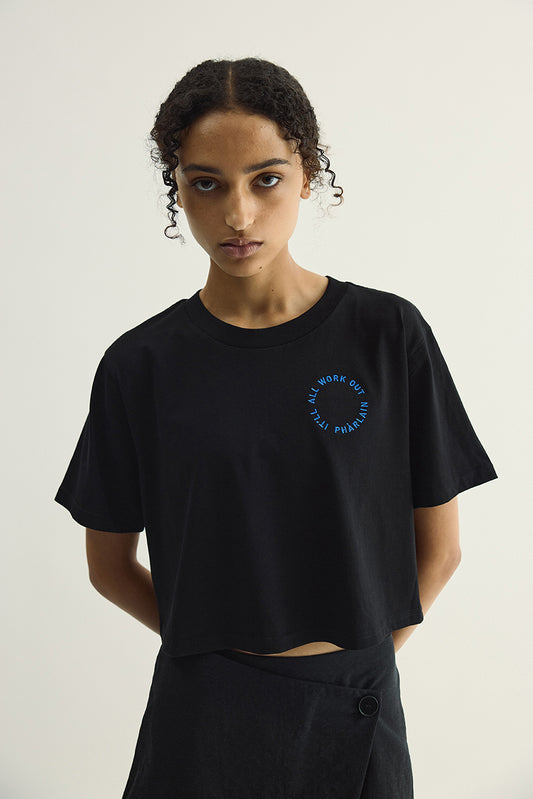 Circle Crop Tee- Black