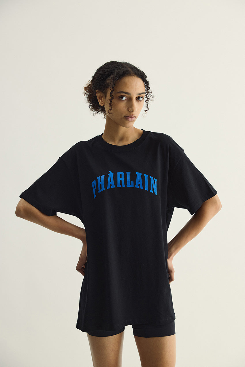 College Tee - Black / Cobalt