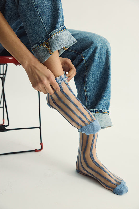 Mesh Socks - Blue Stripe