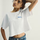 Script Crop Tee- White