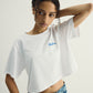 Script Crop Tee- White