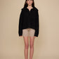 Ola Zip Sweater - Black Sparkle