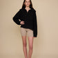 Ola Zip Sweater - Black Sparkle