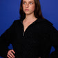 Ola Zip Sweater - Black Sparkle