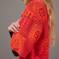 Hand-Crochet Shirt - Red / Orange