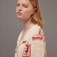 Hand-Crochet Shirt - Red Squares