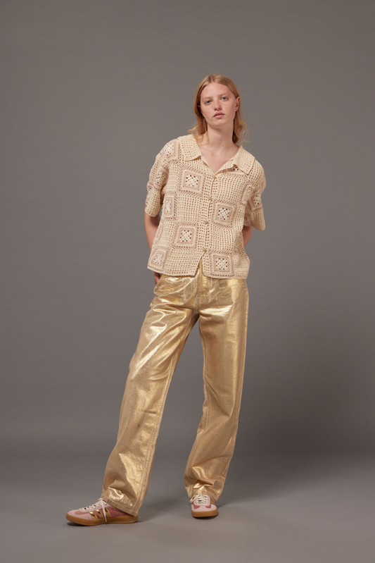 Hand-Crochet Shirt - Nudes