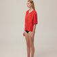 Hand-Crochet Shirt - Red / Orange