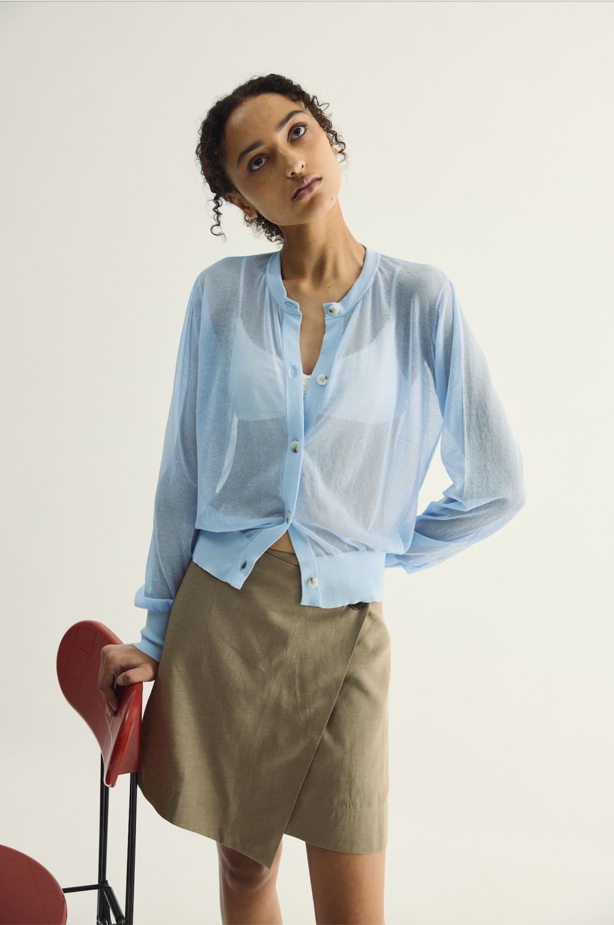 Button Skirt - Olive