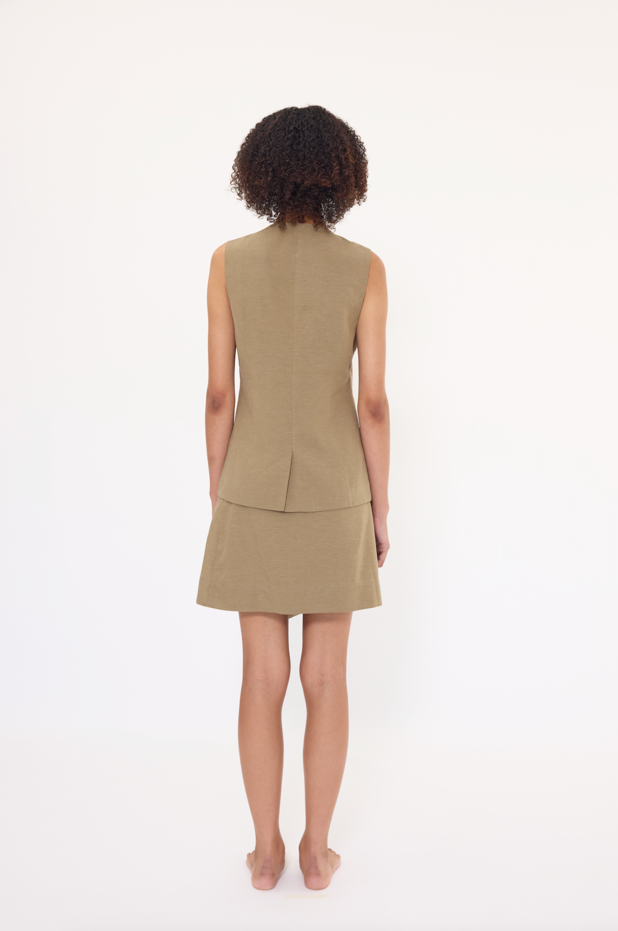 Button Skirt - Olive