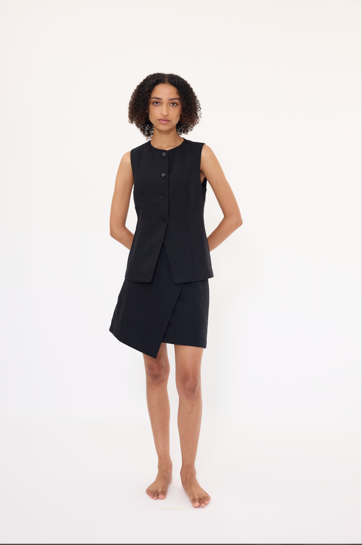 Button Vest - Black
